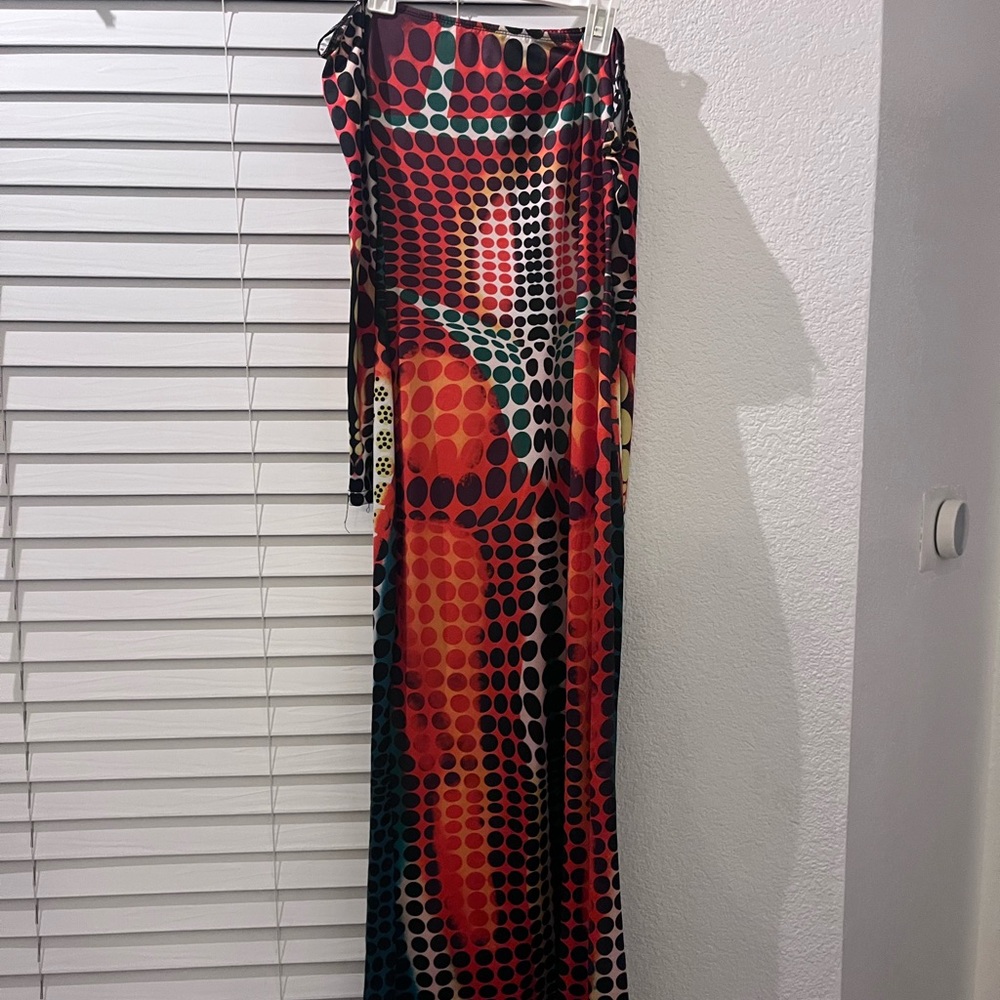 Multicolor Geometric Pattern Dress - Picture 3 of 3